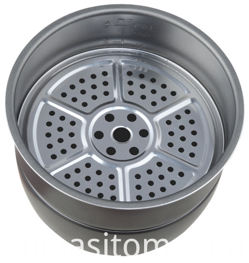 Zwei Seiten Aluminium Innentopf mit Dampfgarer besprühen Two Sides Spray Aluminum Inner Pot With Steamer